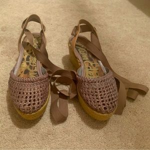 Sam Edelman ankle tie espadrille wedges